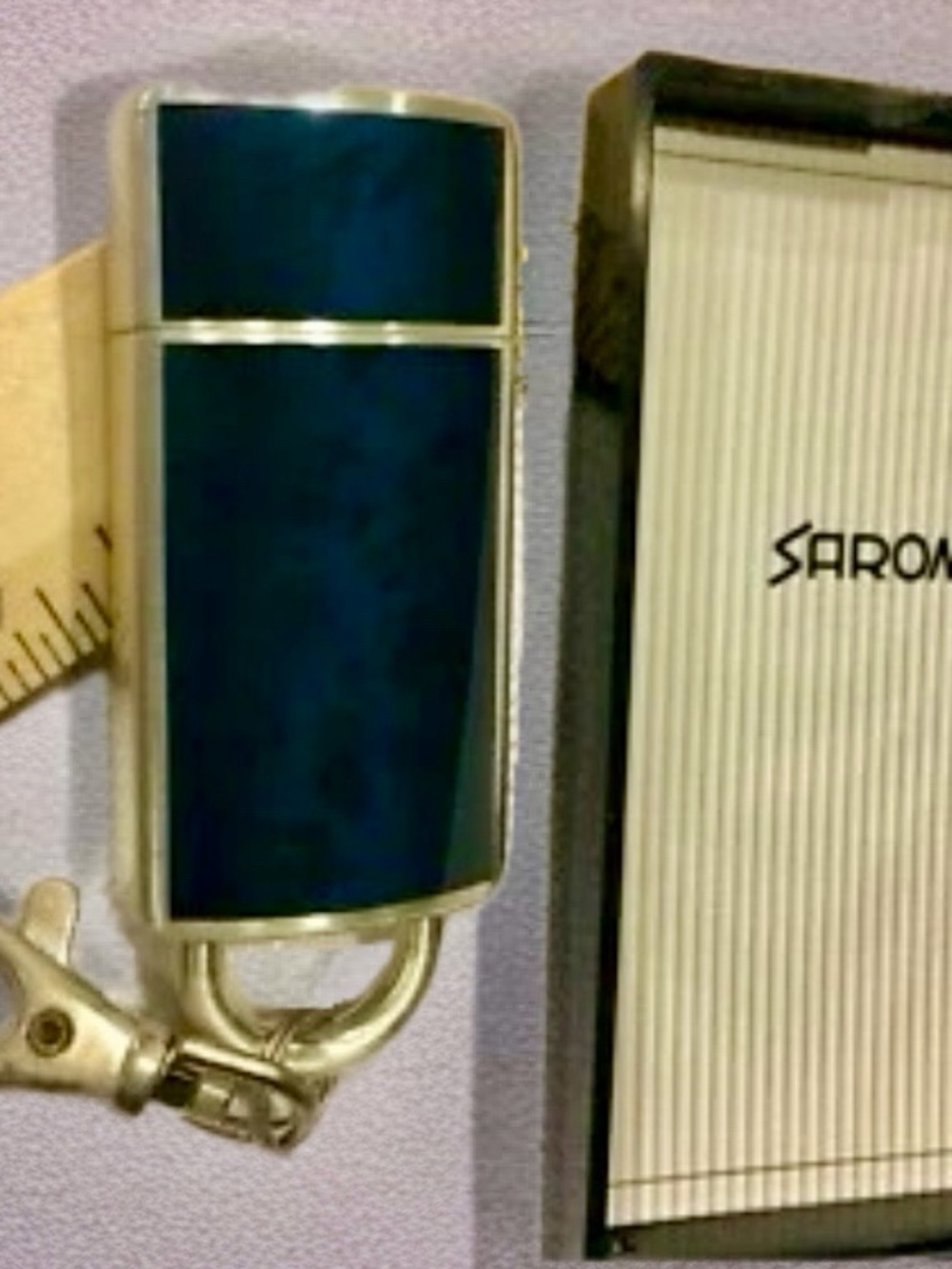 Vintage Sarome Lightr with integrated keychain NOS in original box Blue - Picture 4 of 8